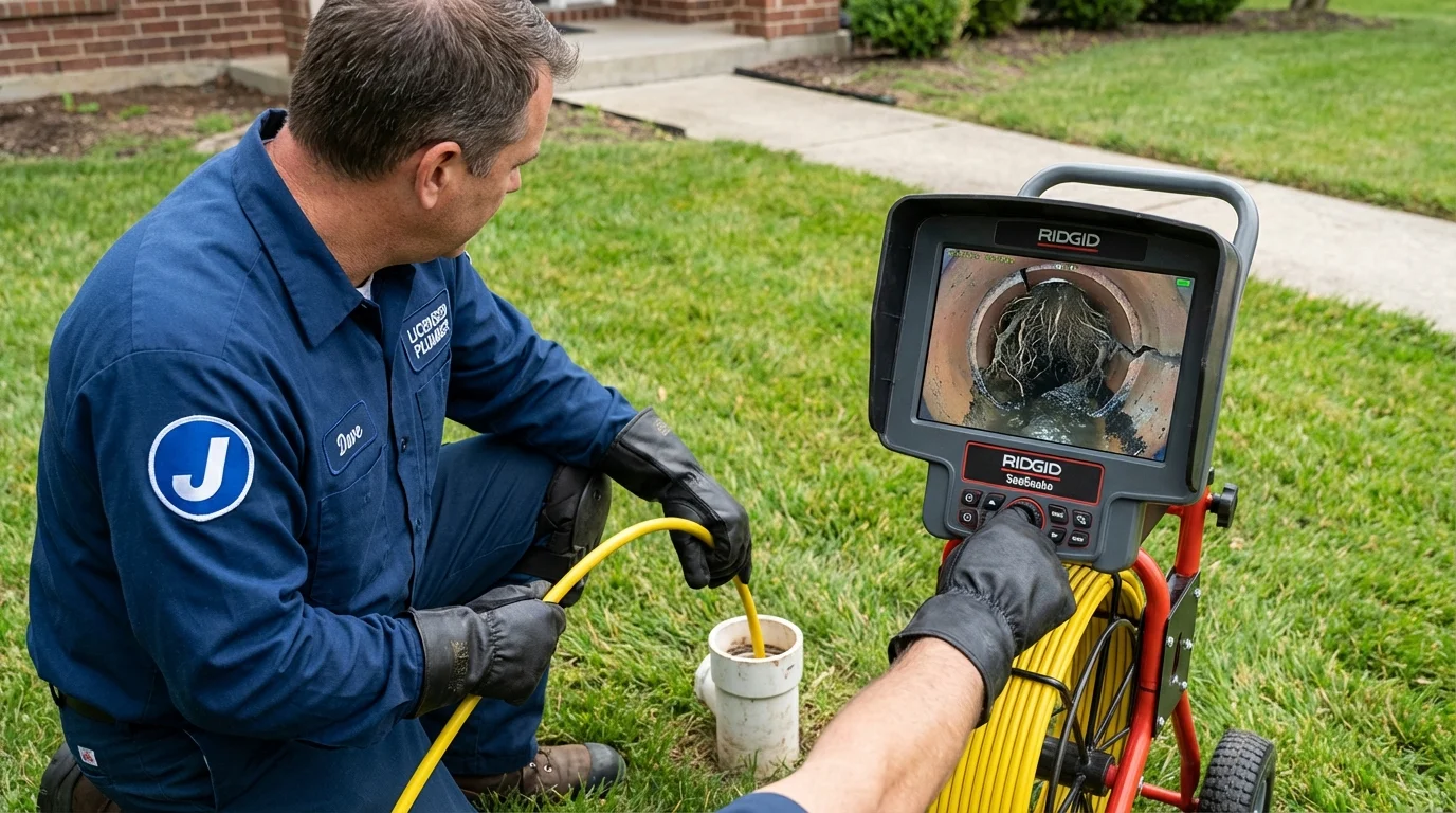Sewer camera inspection being performed by Johns Plumbing LLC in Fritch
